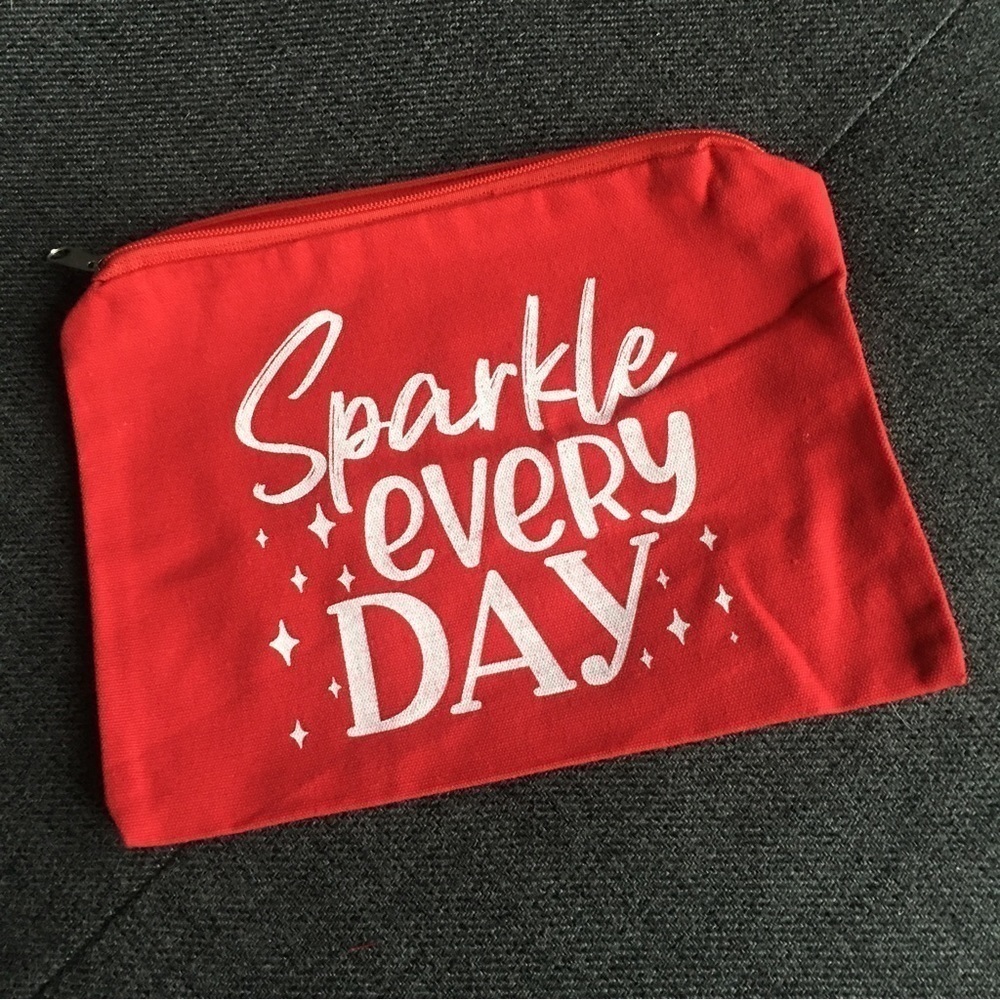 Red White Makeup Bag Travel Pouch